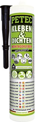 Petec 94529 Montážní lepidlo, černá 290ml