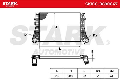 интеркулер (охладител за въздуха на турбината) STARK SKICC-0890047