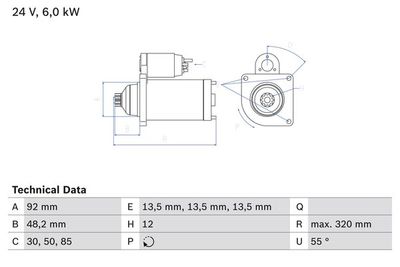 Startmotor BOSCH 0 986 025 900