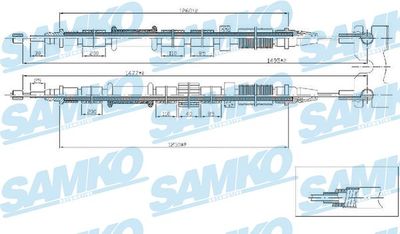 Тросик, cтояночный тормоз SAMKO C1674B для OPEL CORSA