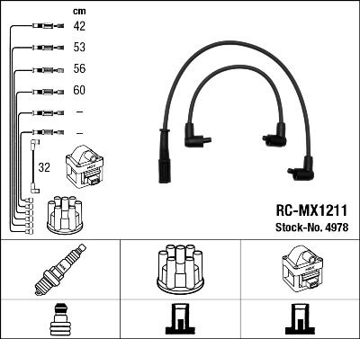 Комплект проводов зажигания NGK 4978 для SEAT CORDOBA