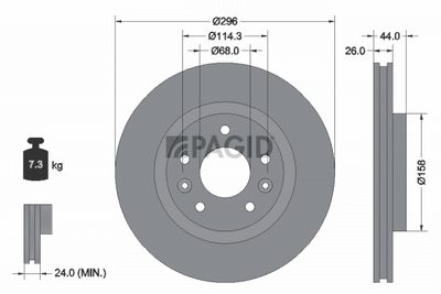 Tarcza hamulcowa PAGID 55742NC