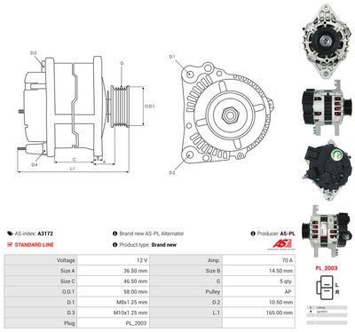 Alternátor AS-PL A3172