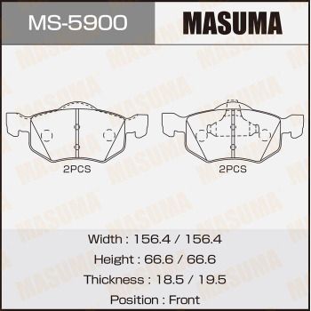 Комплект тормозных колодок MASUMA MS-5900 для MAZDA TRIBUTE