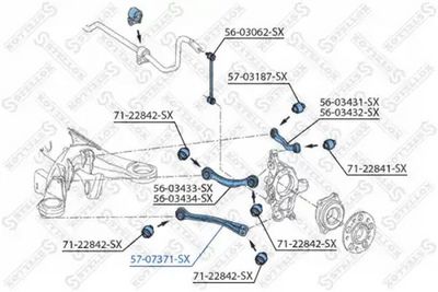 носач, окачване на колелата STELLOX 57-07371-SX