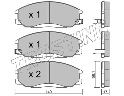 Zestaw klocków hamulcowych, hamulce tarczowe TRUSTING 373.0