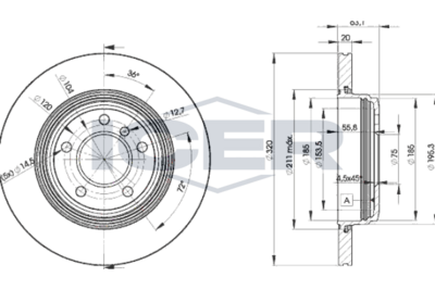 спирачен диск ICER 78BD3215-2