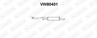 Предглушитель выхлопных газов VENEPORTE VW80401 для VW CADDY