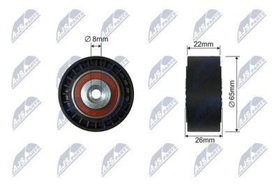 Įtempiklio skriemulys, V formos rumbuotas diržas