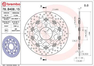 Brake disc Voor drijvend, 280/80,5x5mm 5x100mm, diameter bevestigingsgat 10,5mm, hoogte (tussenruimte) 0 past: KAWASAKI ZX-6R, ZX-6RR 600 (Ninja)/636 2003-2004