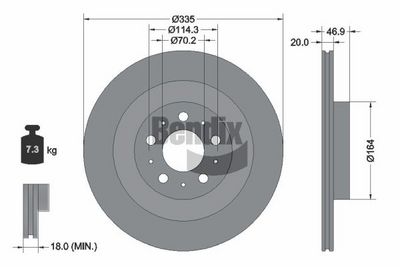 спирачен диск BENDIX Braking BDS2357