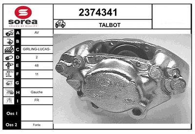 EAI 2374341 Тормозной суппорт  для TALBOT (Талбот)