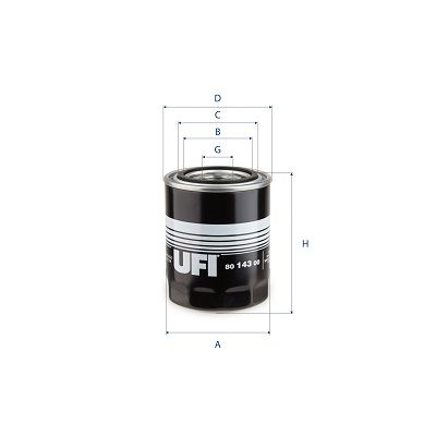 Oliefilter (geschroefd) past: URSUS 3514, 360 3P  BOBCAT 543, 543B, 553, 553F  CASE IH 1818  CATERPILLAR CB314, GP25  CHAMPION D605T  CLARK CS270  CUMMINS C50D5P  DOOSAN 7/41  EUCLID 10FFD, 20 FD