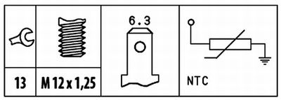SENSOR KüHLMITTELTEMPERATUR HELLA 6PT009309491 1