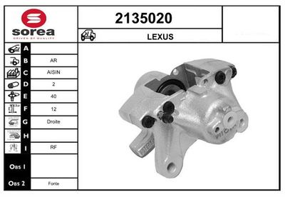 Тормозной суппорт EAI 2135020 для LEXUS SC