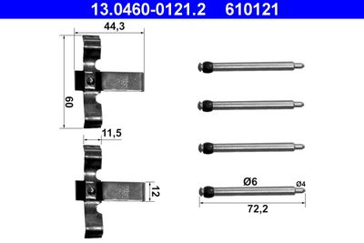ATE 13.0460-0121.2 Скобы тормозных колодок  для BMW 3 (Бмв 3)