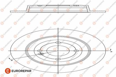 EUROREPAR 1642770080 Тормозные диски EUROREPAR для KIA RIO