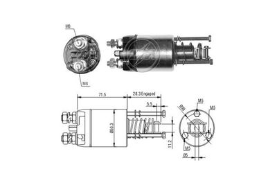 Тяговое реле, стартер ERA ZM6651