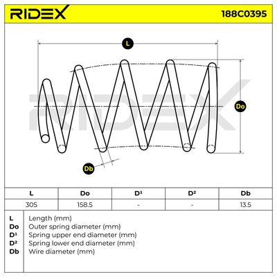 пружина за ходовата част RIDEX 188C0395