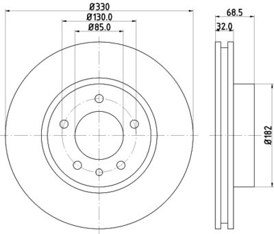 Тормозной диск HELLA 8DD 355 109-721 для VW TOUAREG