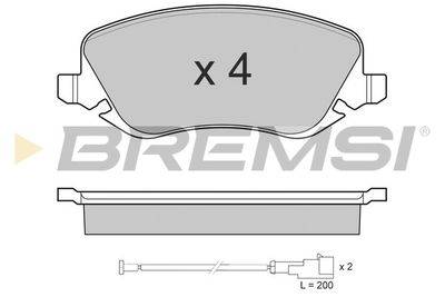 Комплект тормозных колодок, дисковый тормоз BREMSI BP3023 для LANCIA THESIS