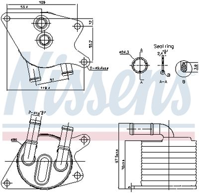 Oljekylare, automatisk transmission NISSENS 91398