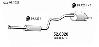 Средний / конечный глушитель ОГ ASSO 52.8020 для SUZUKI SWIFT