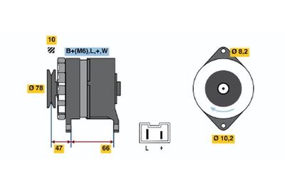 Генератор BOSCH 0 986 040 051 для RENAULT 25