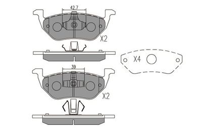 Комплект тормозных колодок, дисковый тормоз KAVO PARTS KBP-4568 для MAZDA TRIBUTE