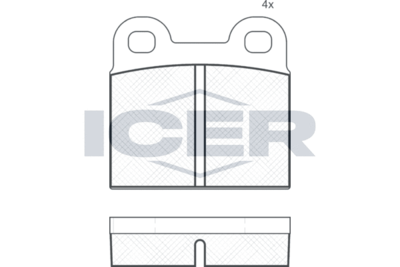 Комплект тормозных колодок, дисковый тормоз ICER 180059 для BMW 2500-3.3