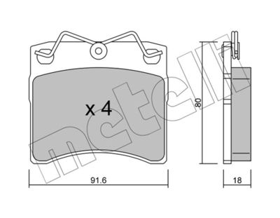 Комплект тормозных колодок, дисковый тормоз 22-0163-0