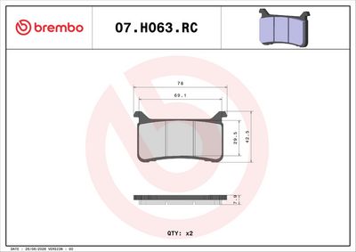 Bremseklodser BREMBO 07HO63RC