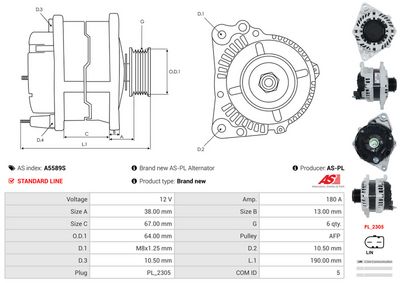 GENERATOR / ALTERNATOR AS-PL A5589S 4