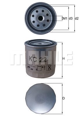 MAHLE KC 22 Топливный фильтр  для DAEWOO KORANDO (Деу Kорандо)