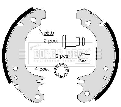 Zestaw szczęk hamulcowych BORG & BECK BBS6065