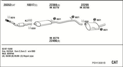 SISTEM DE ESAPAMENT WALKER PEH13081B