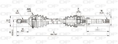 OPEN PARTS DRS6126.00 Полуось в сборе для PEUGEOT (Пежо)