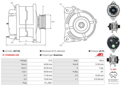 GENERATOR / ALTERNATOR AS-PL A0714S 4