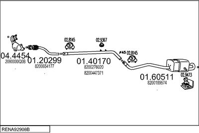 SISTEM DE ESAPAMENT MTS RENA92908B129970