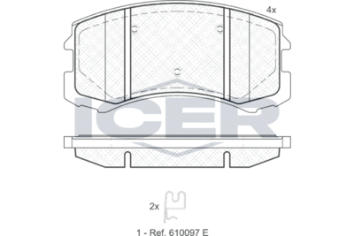 ICER 181618 Тормозные колодки для MITSUBISHI LANCER VII универсал (CS_W, CT_W)