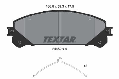 Комплект тормозных колодок, дисковый тормоз TEXTAR 2445201 для LEXUS NX