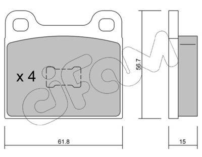 Комплект тормозных колодок, дисковый тормоз CIFAM 822-010-0 для AUDI 50
