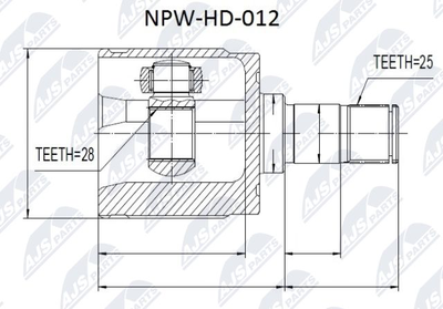 Шарнирный комплект, приводной вал NTY NPW-HD-012 для HONDA CAPA