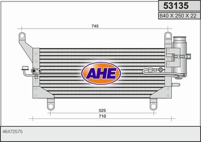 Конденсатор, кондиционер AHE 53135 для LANCIA Y
