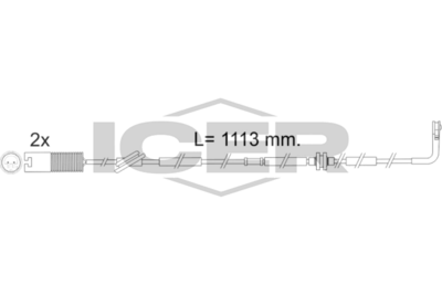 предупредителен контактен сензор, износване на накладките ICER 610299 E C
