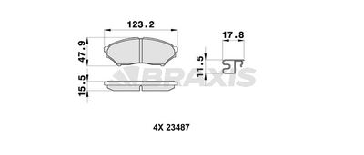 Комплект тормозных колодок, дисковый тормоз BRAXIS AB0322 для MITSUBISHI PAJERO