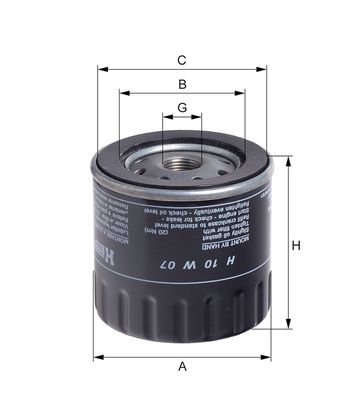 Olejový filtr HENGST FILTER H10W07