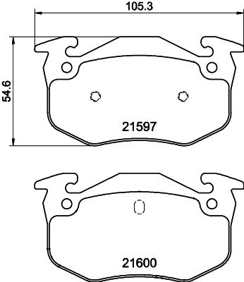 Комплект тормозных колодок, дисковый тормоз HELLA 8DB 355 019-221 для RENAULT 19