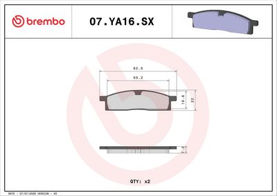 Brzdové destičky BREMBO 07YA16SX