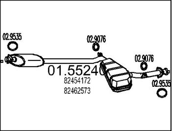 MTS 01.55240 Глушитель выхлопных газов  для LANCIA THEMA SW (834_) 2000 Turbo 16V (834GC, 834FC)